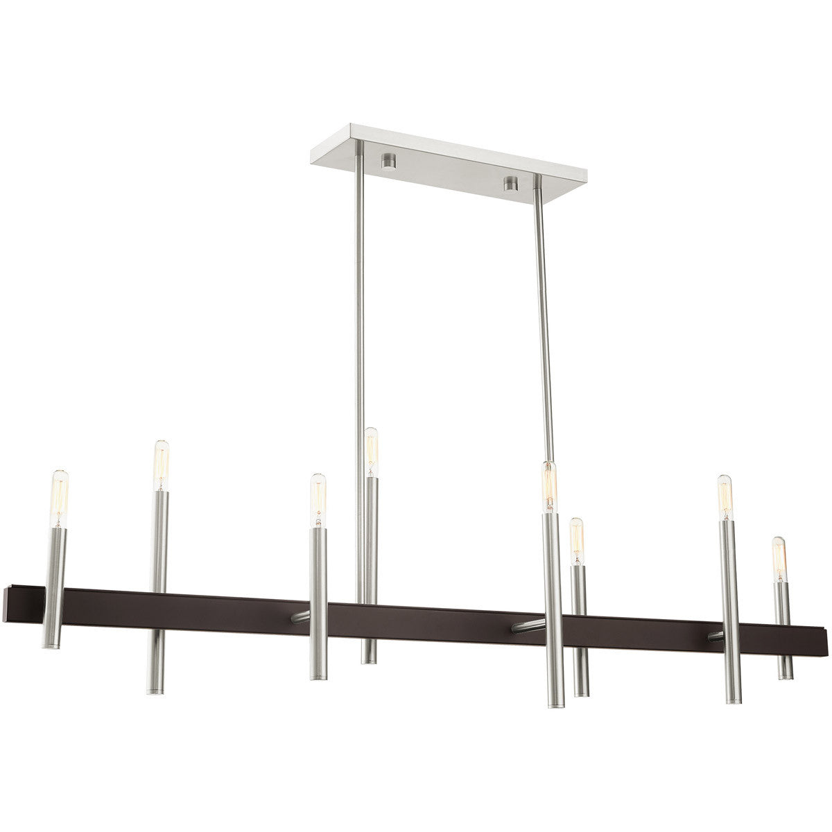 Eight Light Dimmable Chandelier With Shades