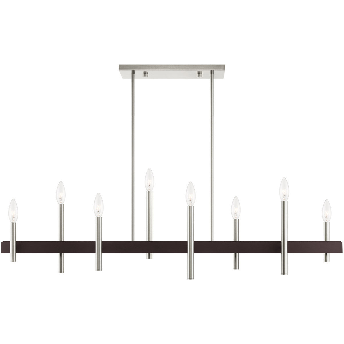 Eight Light Dimmable Chandelier With Shades