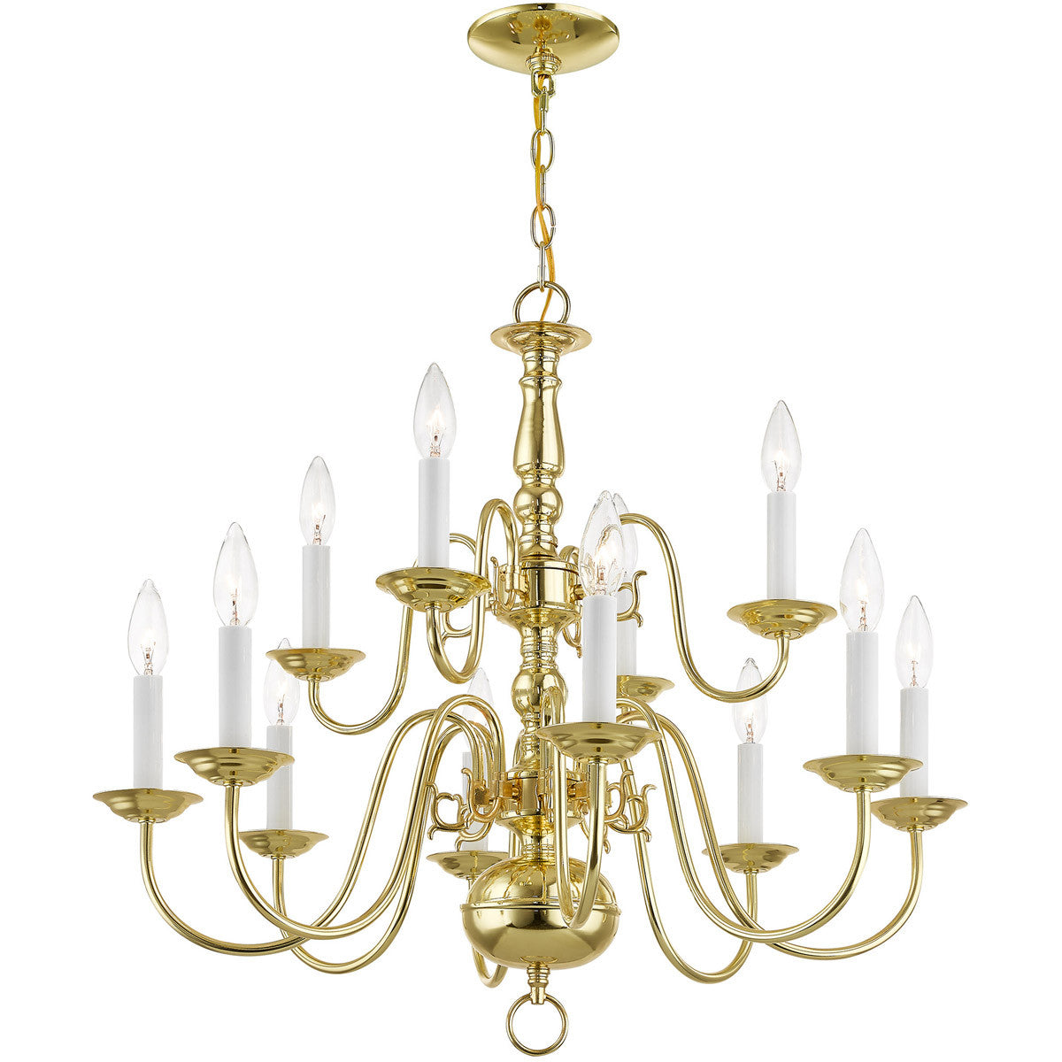 Twelve Light Dimmable Chandelier With Shades Default Title