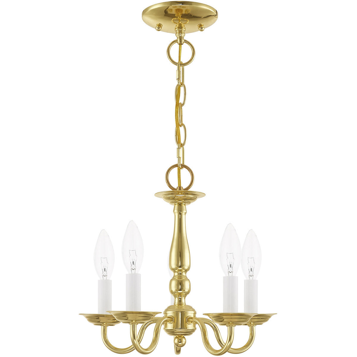 Five Light Dimmable Chandelier With Shades Default Title