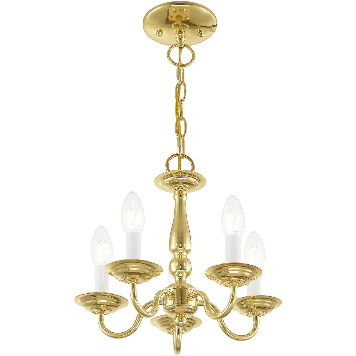 Five Light Dimmable Chandelier With Shades
