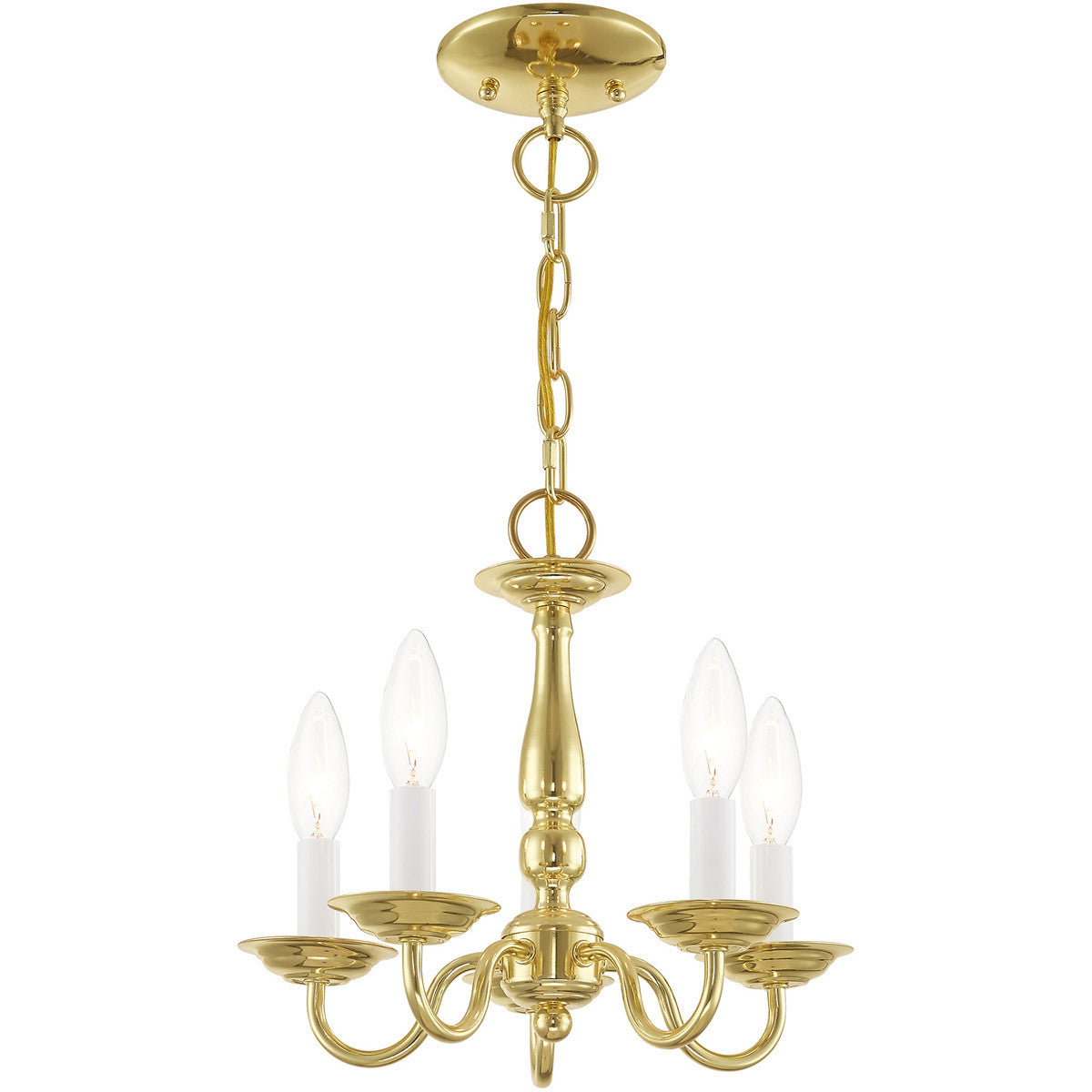 Five Light Dimmable Chandelier With Shades