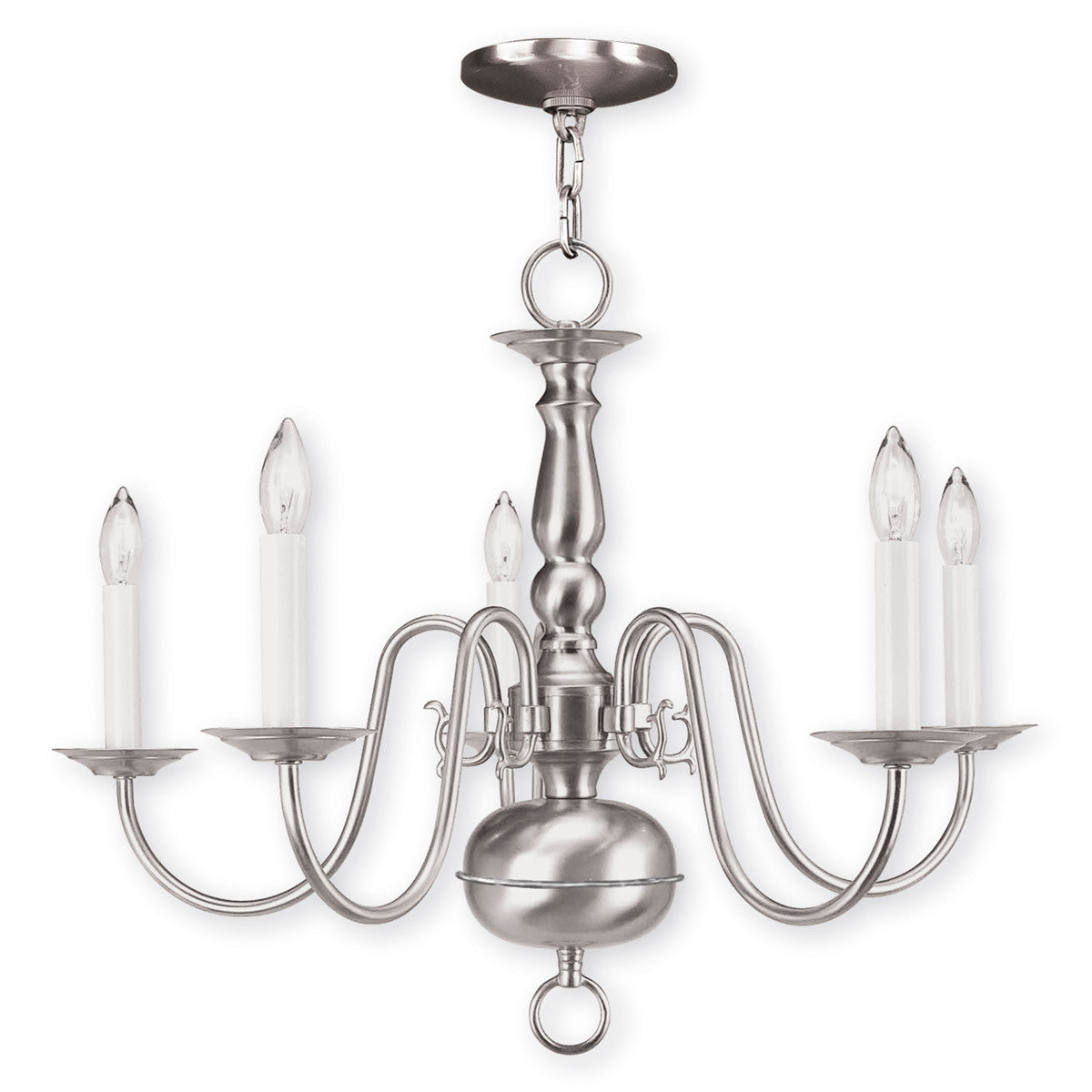 Five Light Dimmable Chandelier With Shades Default Title