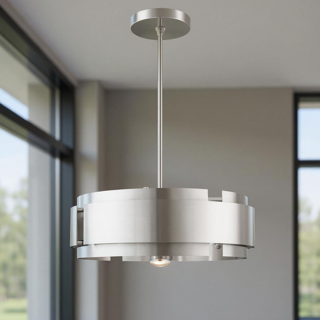 Five Light Dimmable Chandelier With Shades