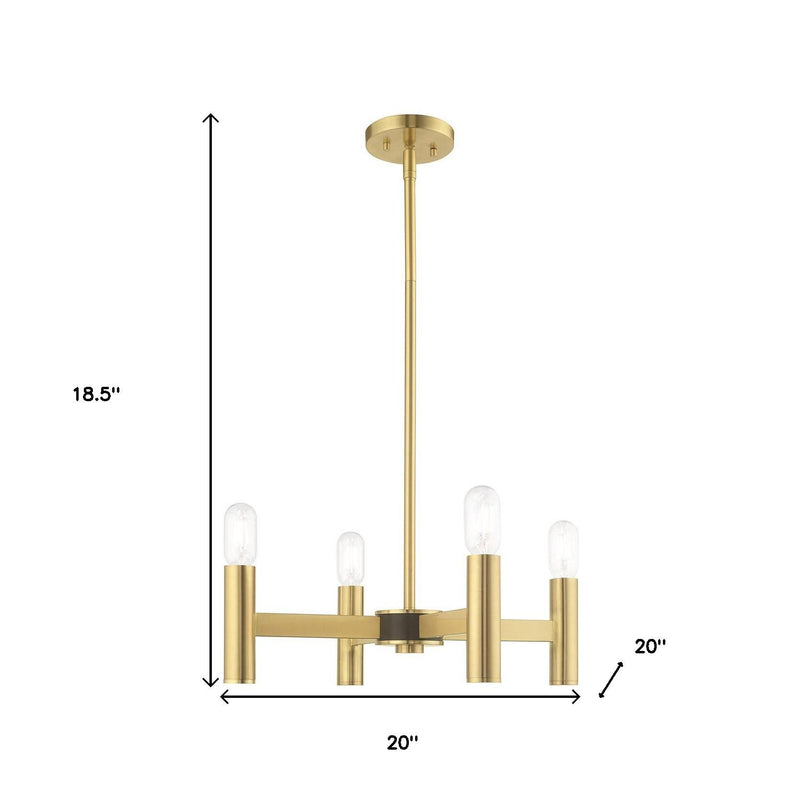 Four Light Dimmable Chandelier With Shades