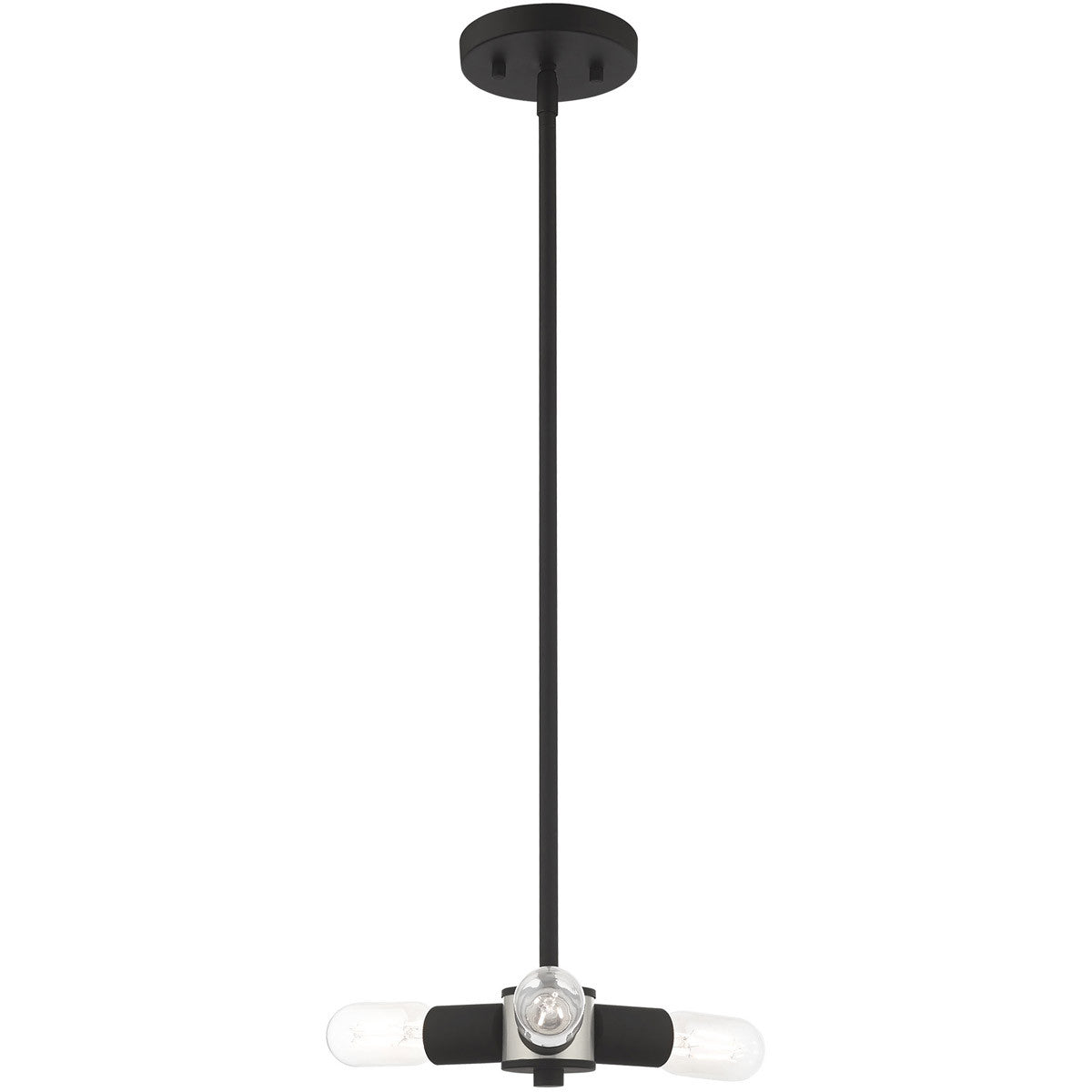 Black Three Light Dimmable Chandelier With Shades