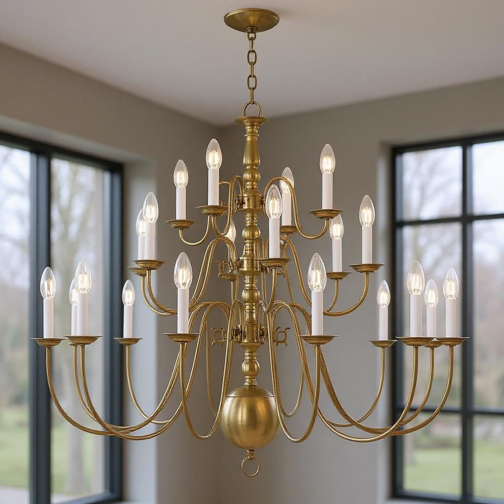Multi Light Dimmable Chandelier With Shades Default Title