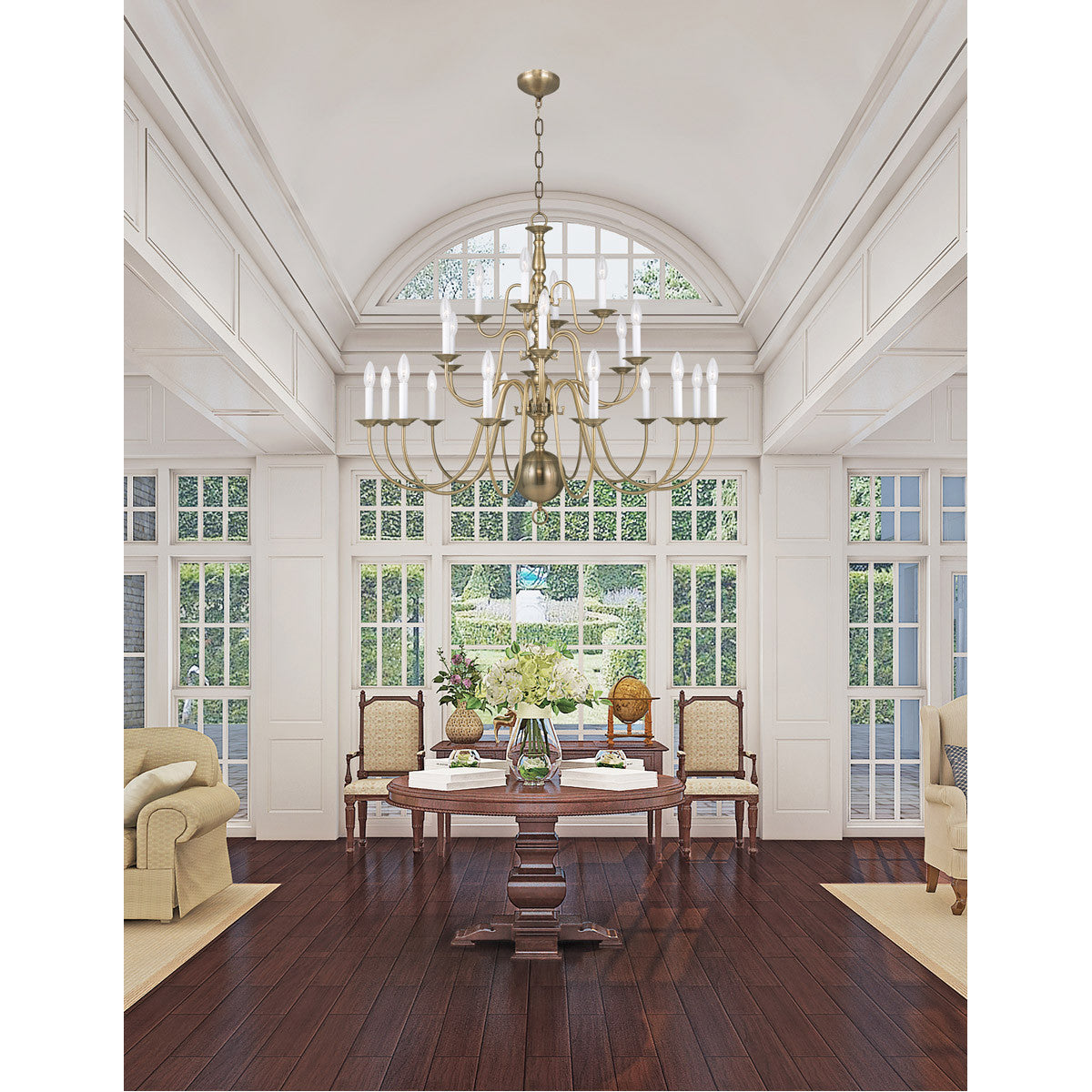 Multi Light Dimmable Chandelier With Shades