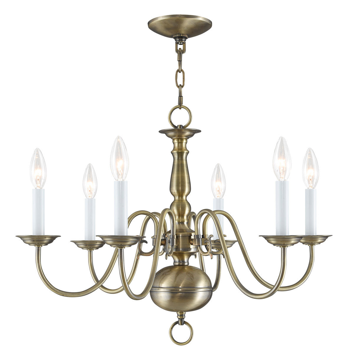 Six Light Dimmable Chandelier With Shades