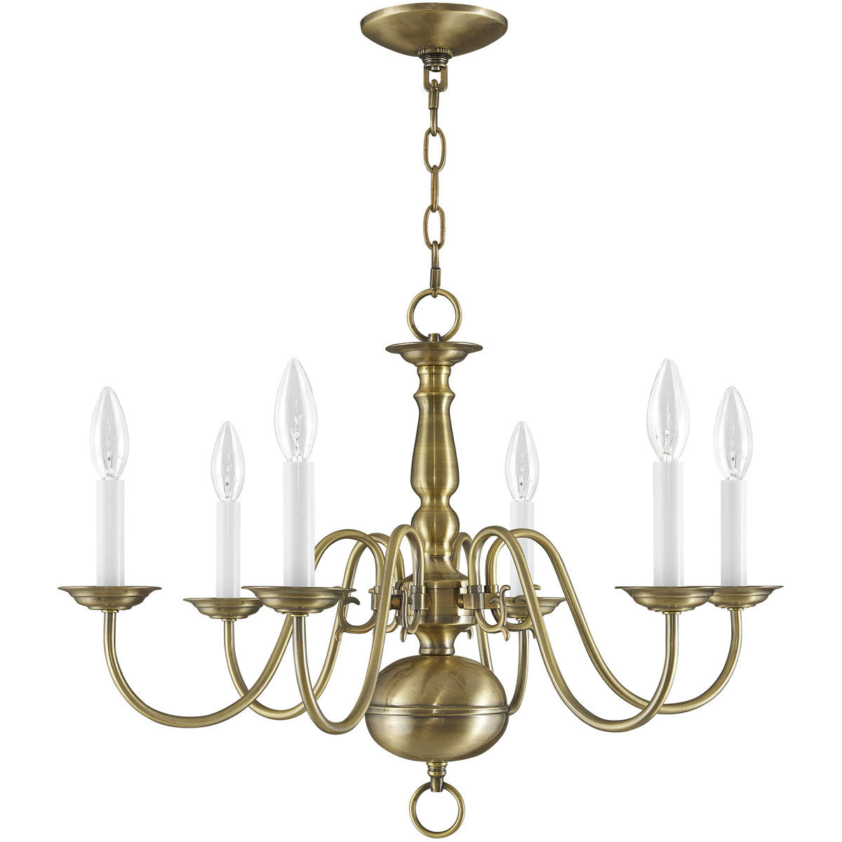 Six Light Dimmable Chandelier With Shades