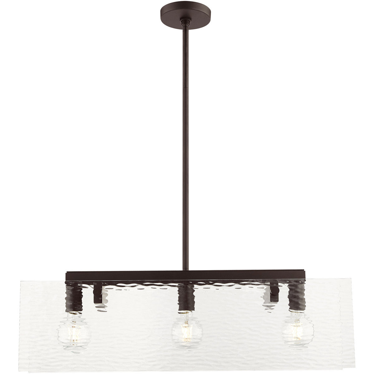 Bronze Three Light Dimmable Chandelier With Shades Default Title