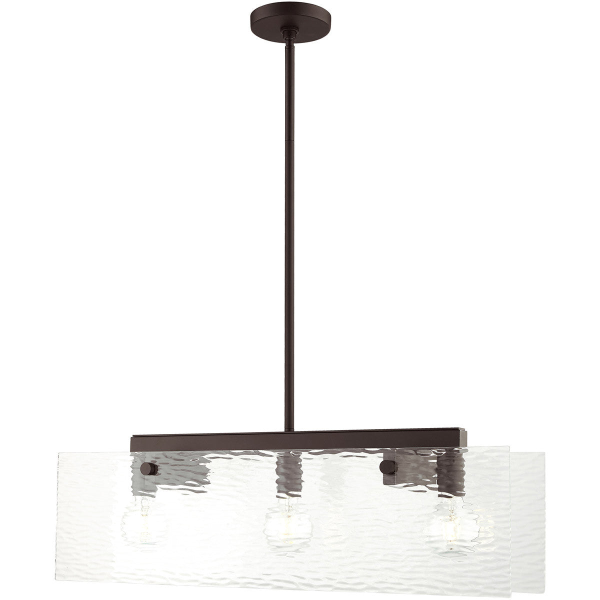 Bronze Three Light Dimmable Chandelier With Shades