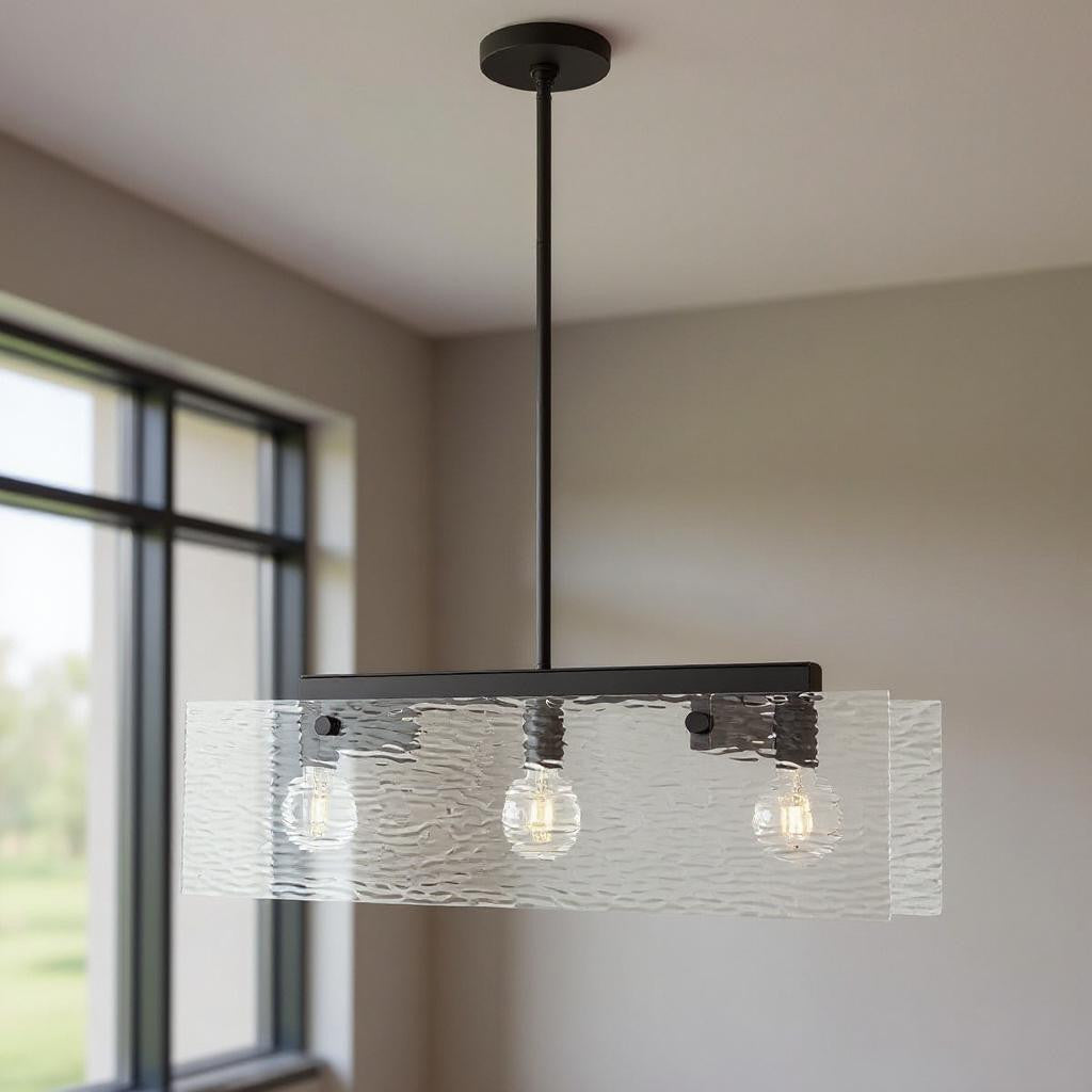 Bronze Three Light Dimmable Chandelier With Shades