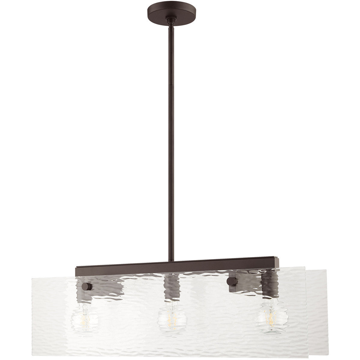 Bronze Three Light Dimmable Chandelier With Shades