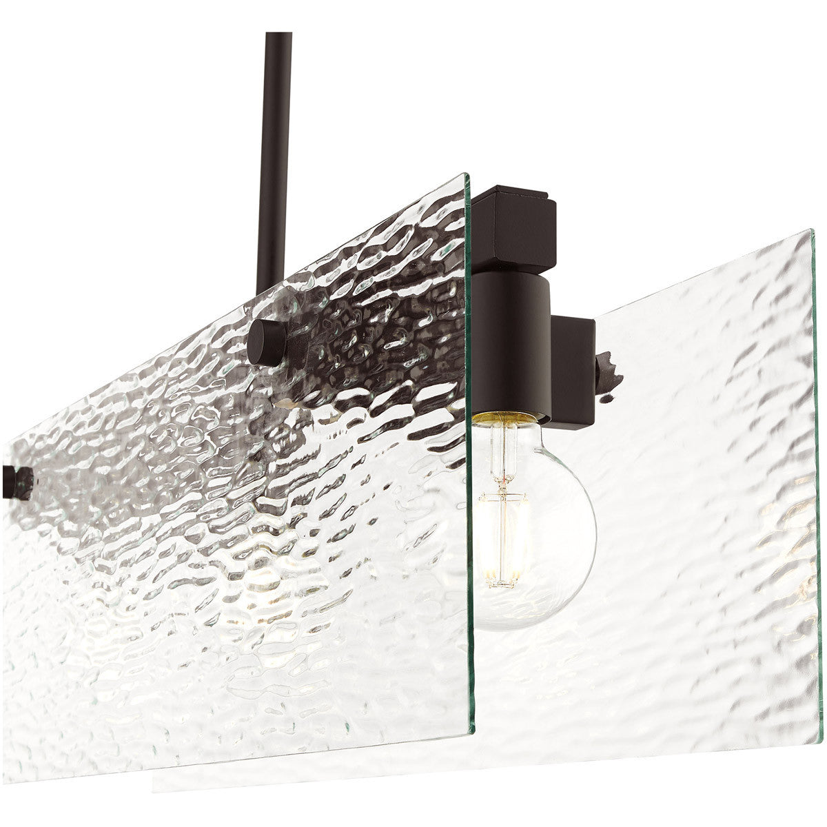 Bronze Three Light Dimmable Chandelier With Shades