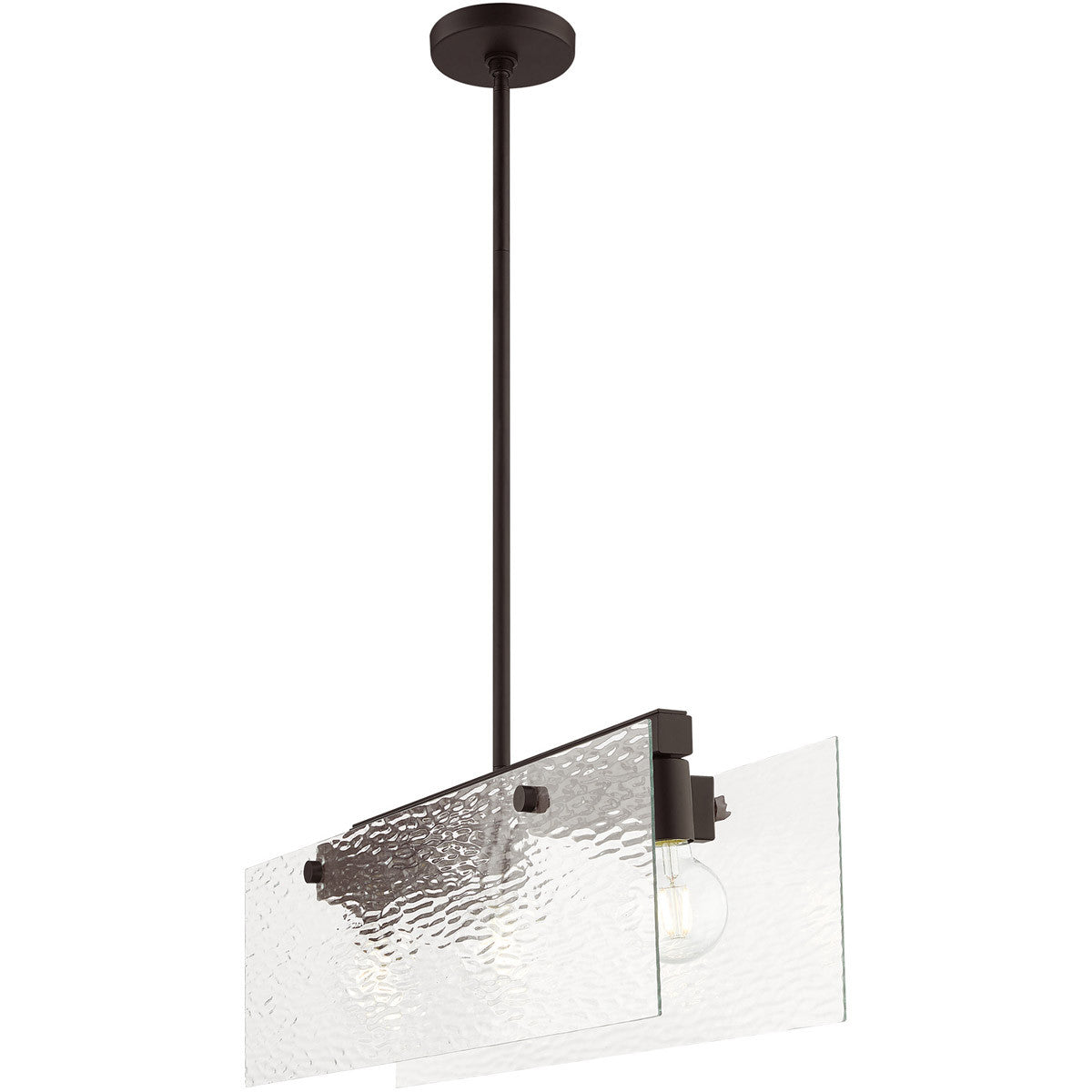 Bronze Three Light Dimmable Chandelier With Shades