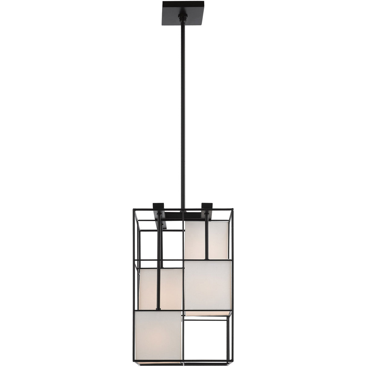 Black Four Light Dimmable Chandelier With Shades