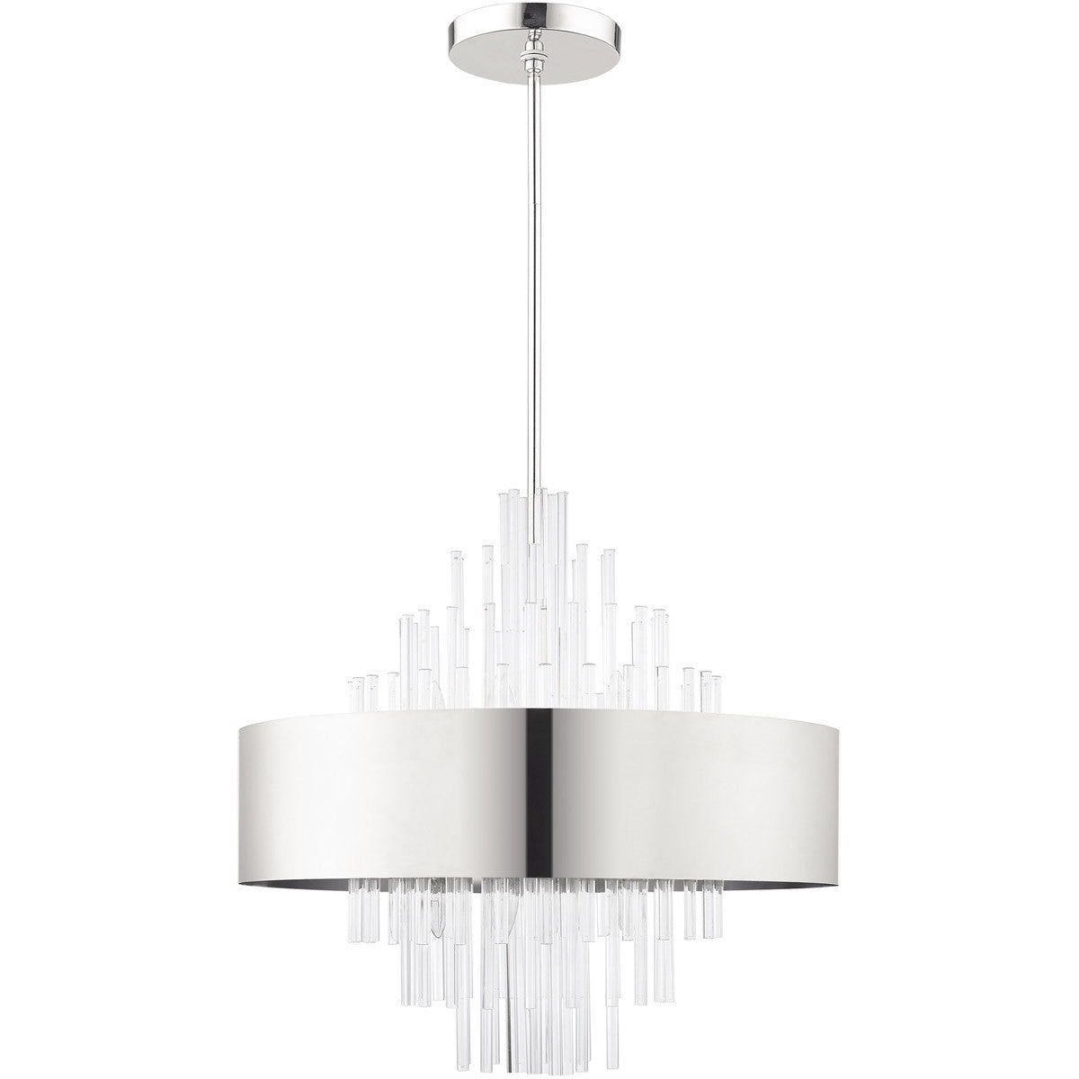 Ten Light Dimmable Chandelier With Shades