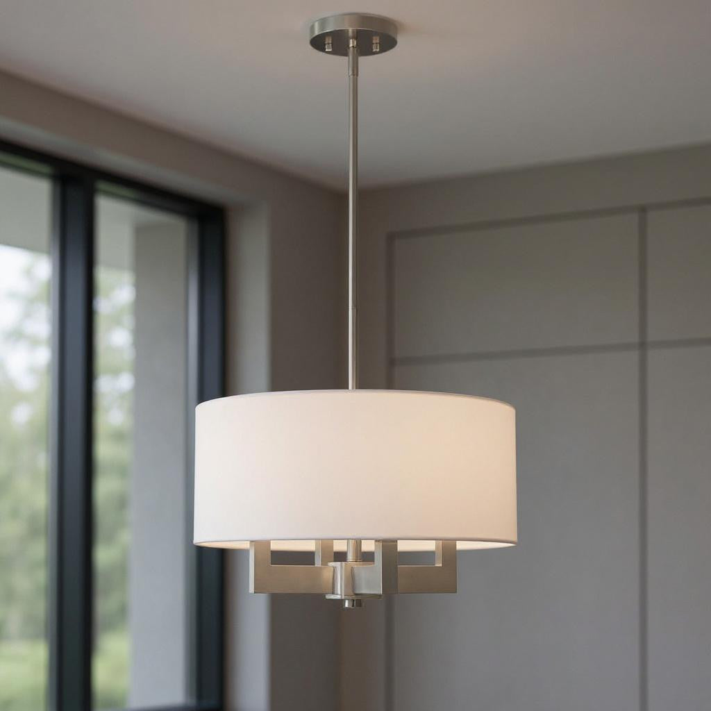 Four Light Dimmable Chandelier With Shades