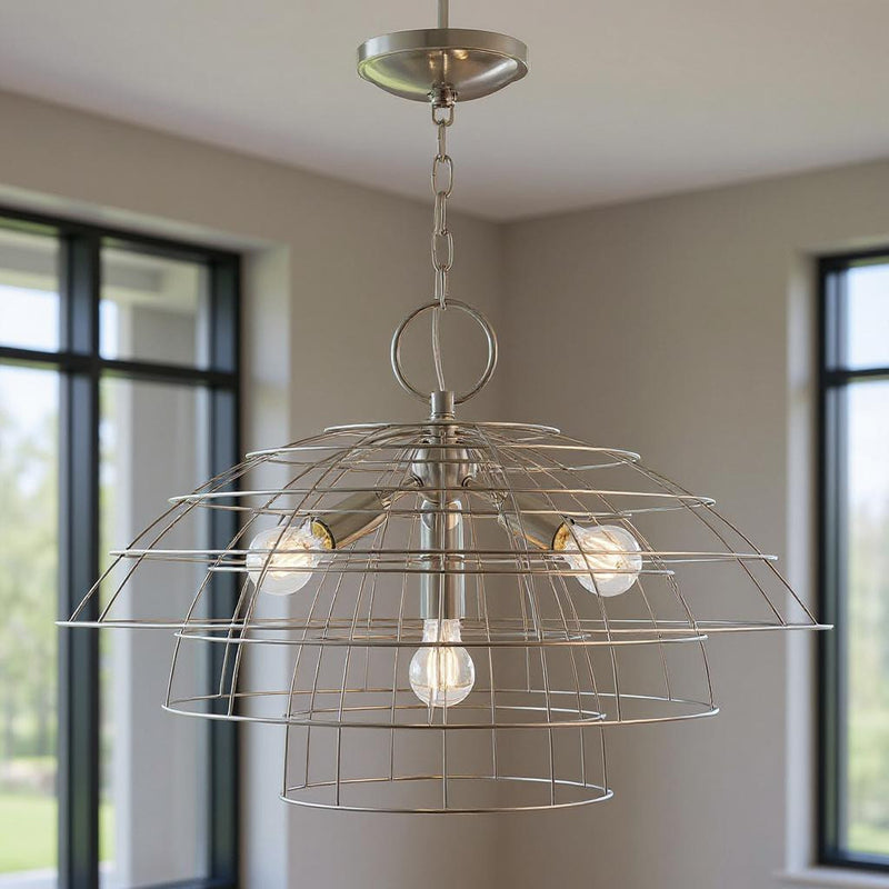 Four Light Dimmable Chandelier With Shades