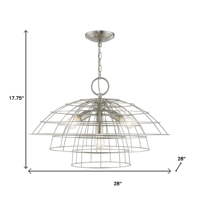 Four Light Dimmable Chandelier With Shades