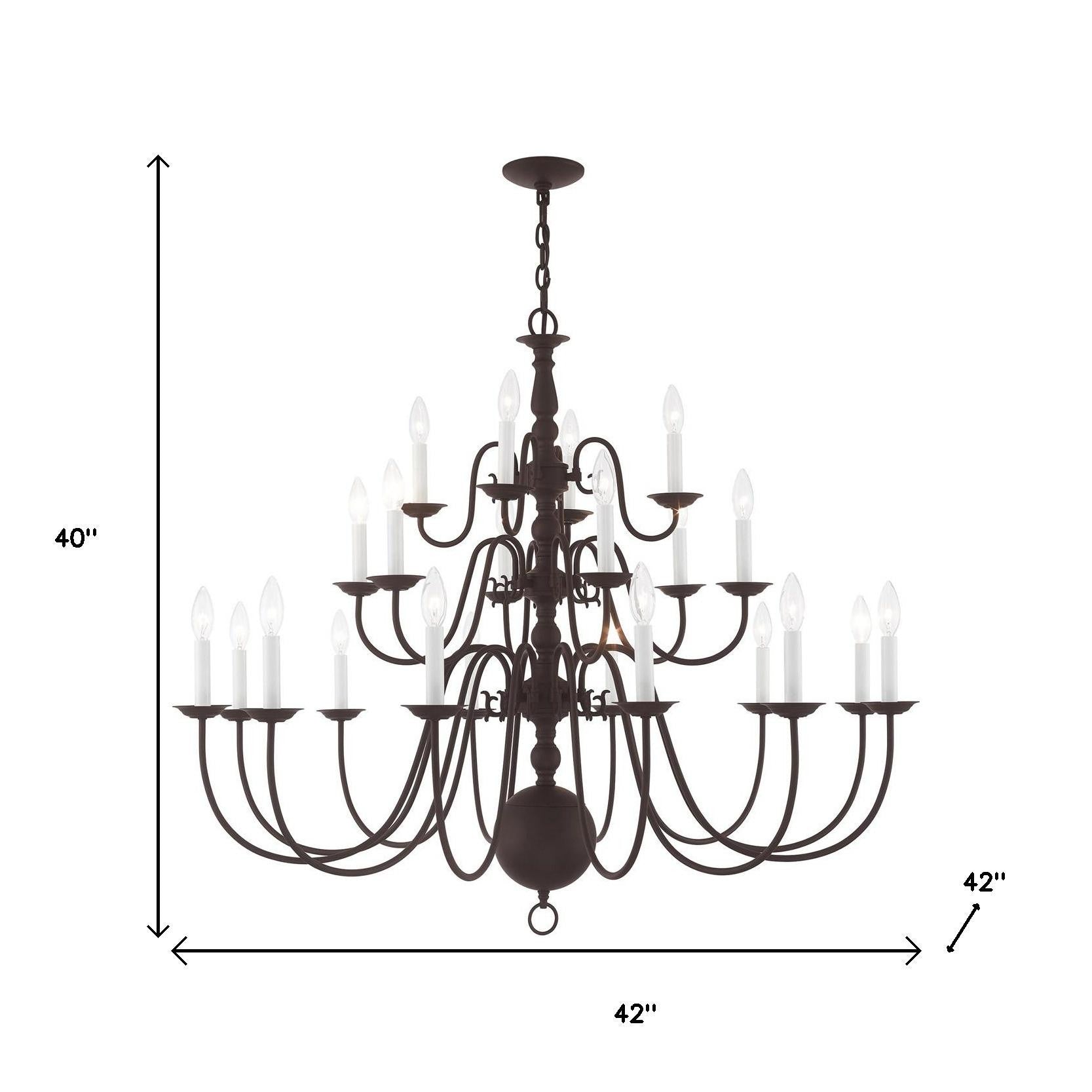 Bronze Multi Light Dimmable Chandelier With Shades Default Title