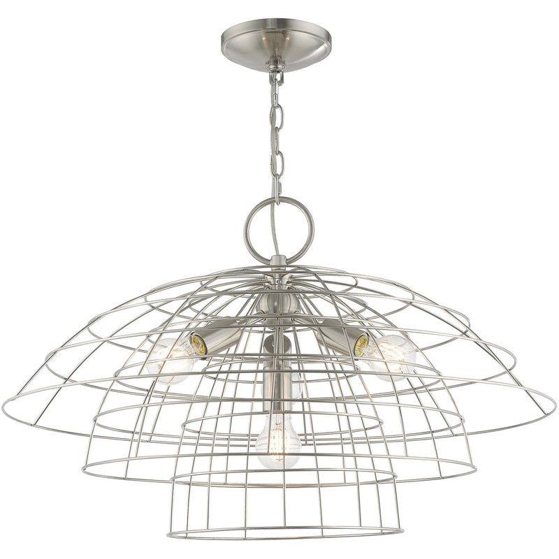 Four Light Dimmable Chandelier With Shades