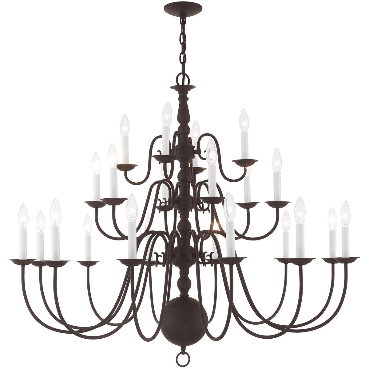 Bronze Multi Light Dimmable Chandelier With Shades