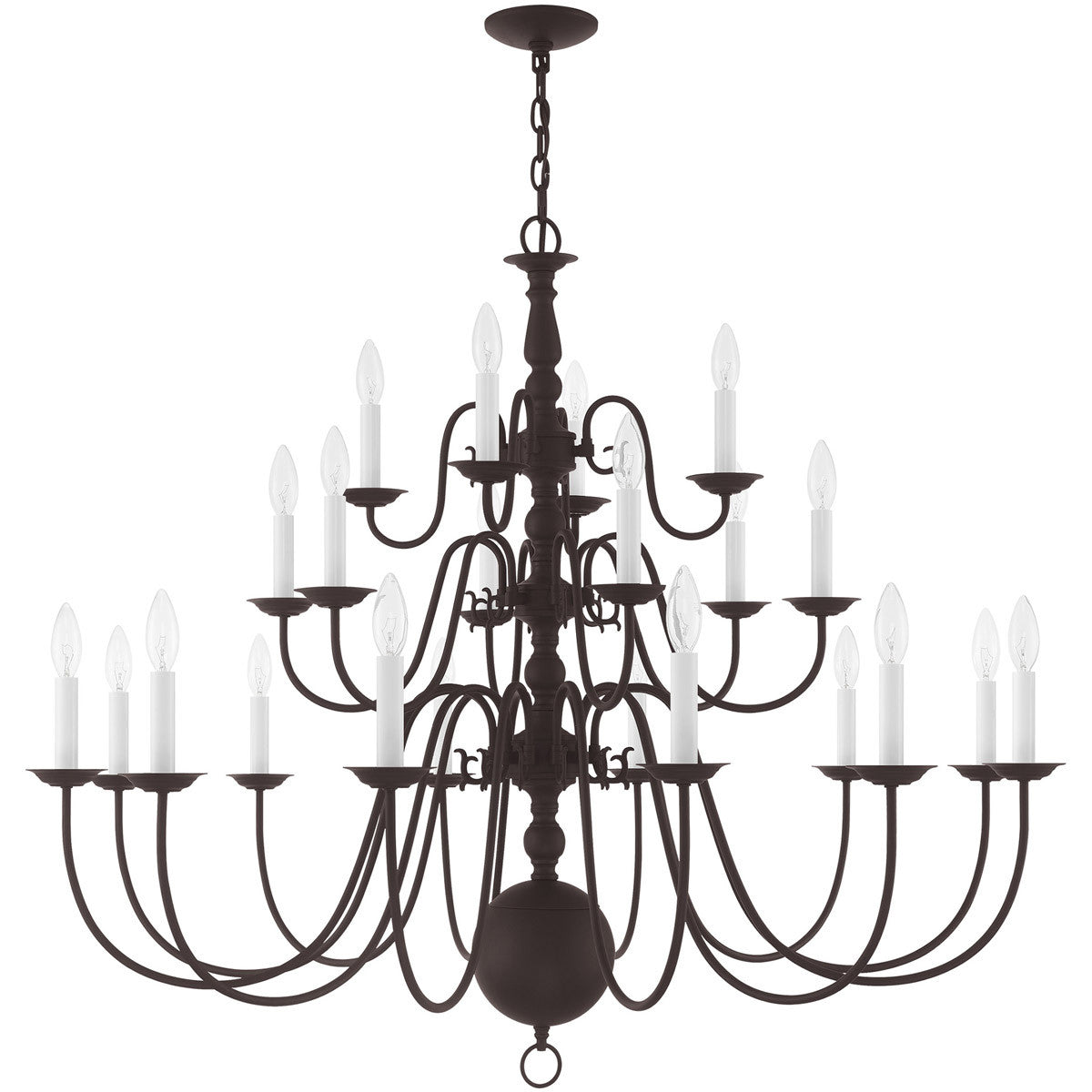 Bronze Multi Light Dimmable Chandelier With Shades