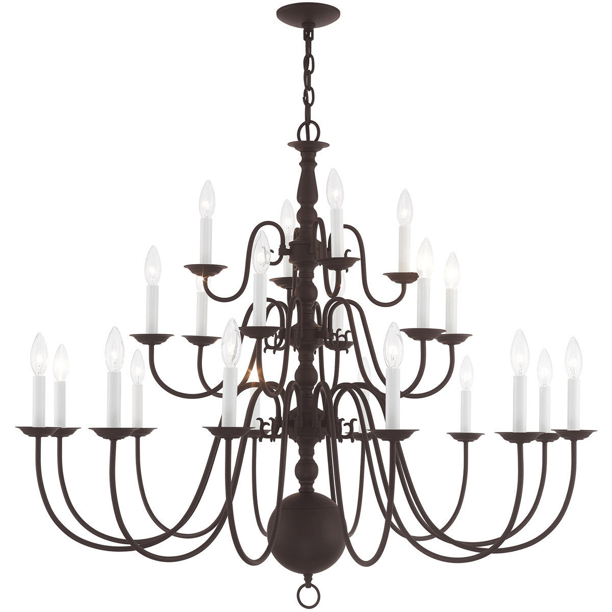 Bronze Multi Light Dimmable Chandelier With Shades