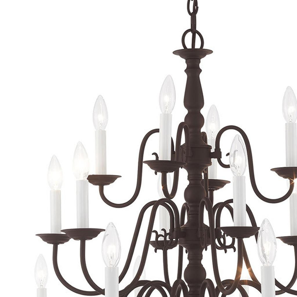 Bronze Multi Light Dimmable Chandelier With Shades