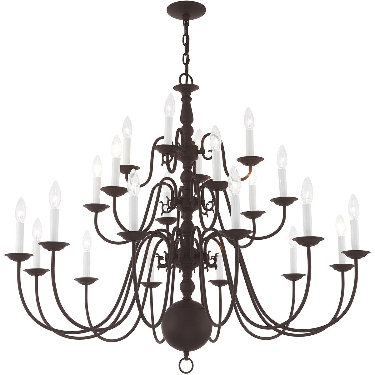 Bronze Multi Light Dimmable Chandelier With Shades