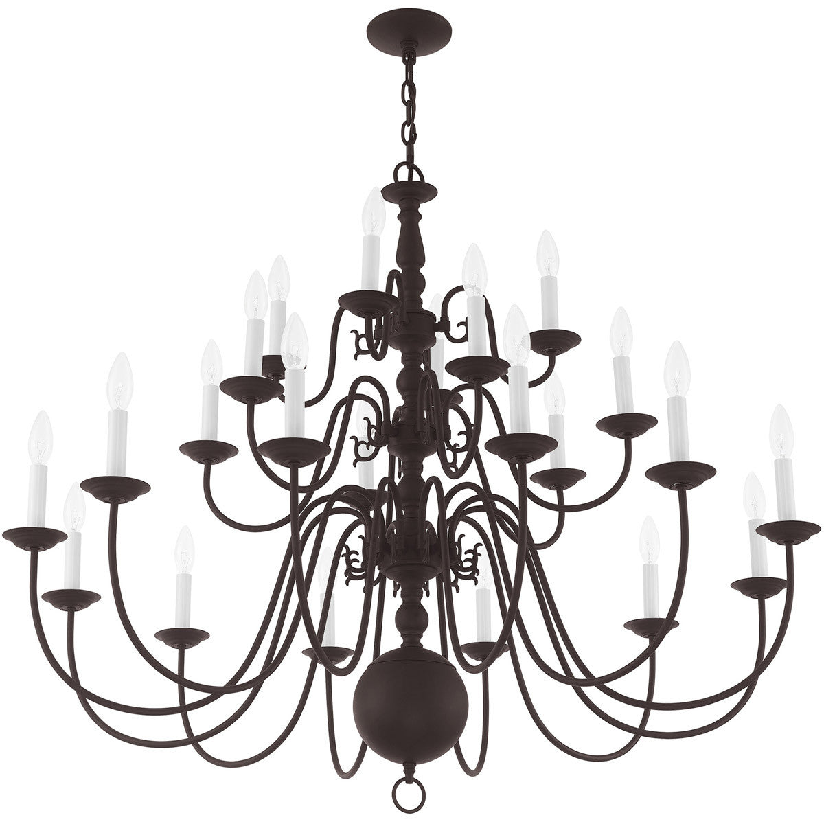 Bronze Multi Light Dimmable Chandelier With Shades