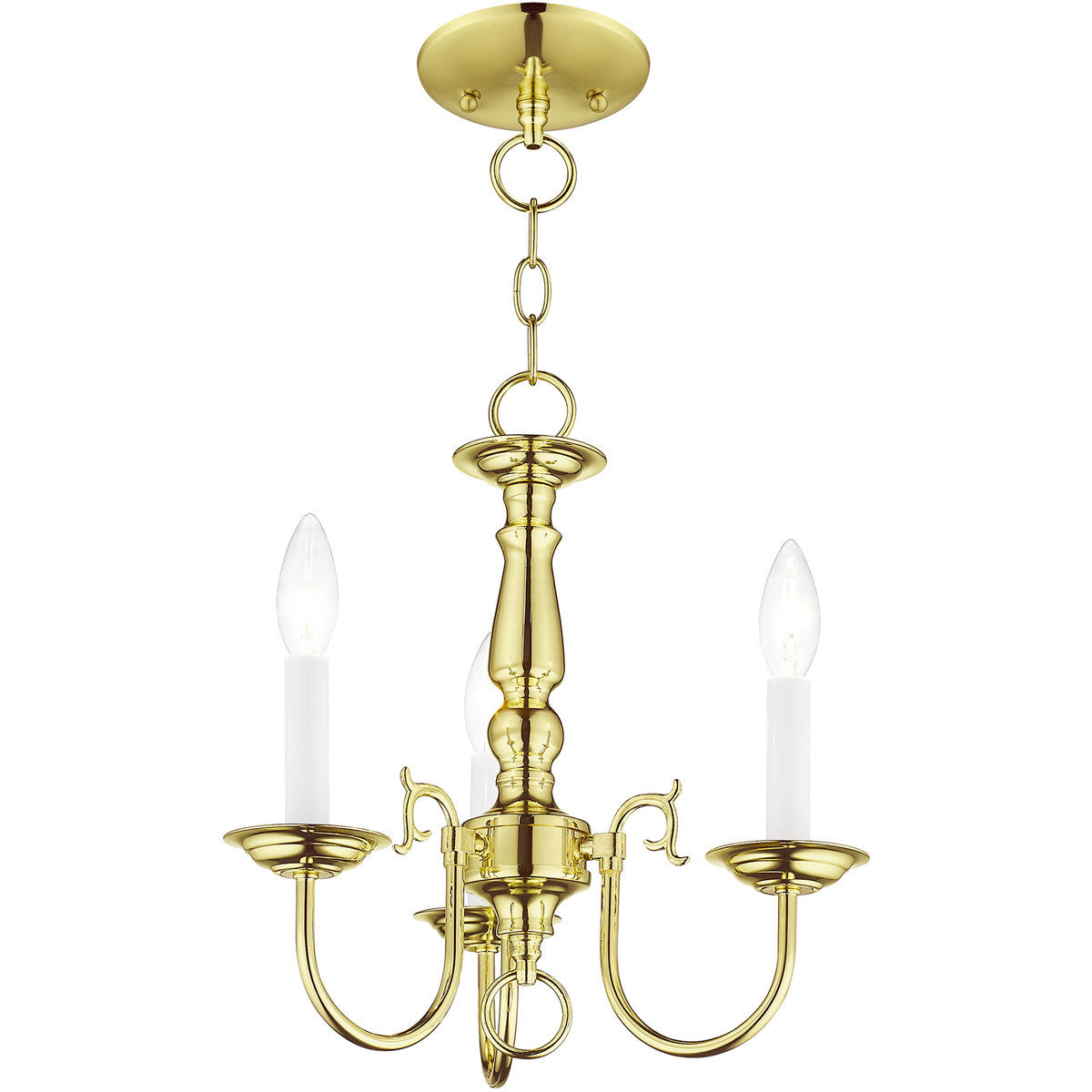 Three Light Dimmable Chandelier With Shades