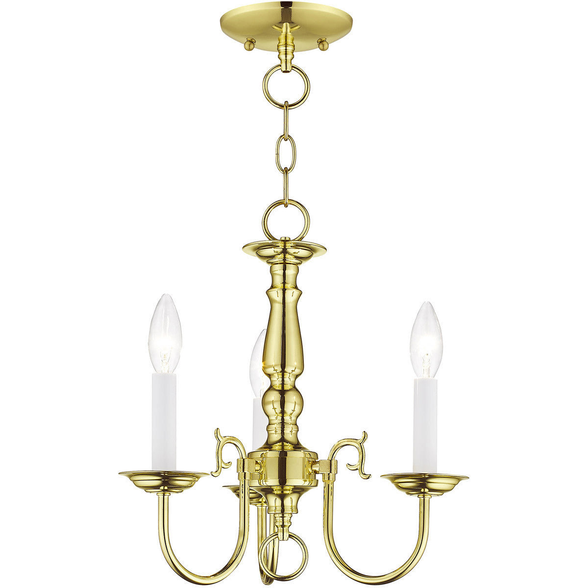 Three Light Dimmable Chandelier With Shades