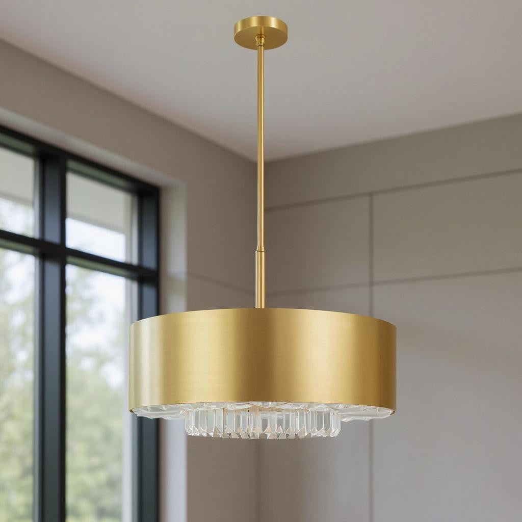 Six Light Dimmable Chandelier With Shades