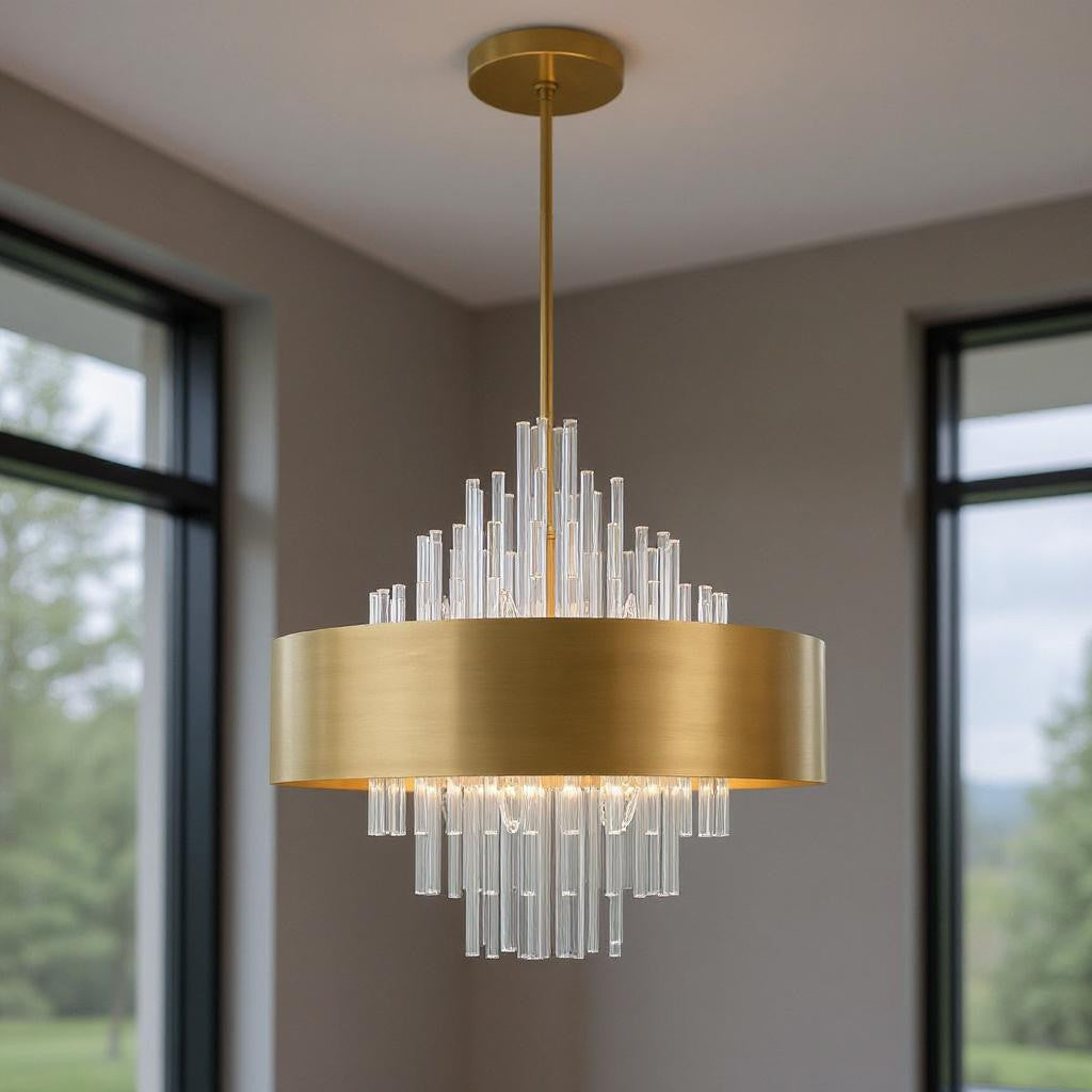 Ten Light Dimmable Chandelier With Shades Default Title