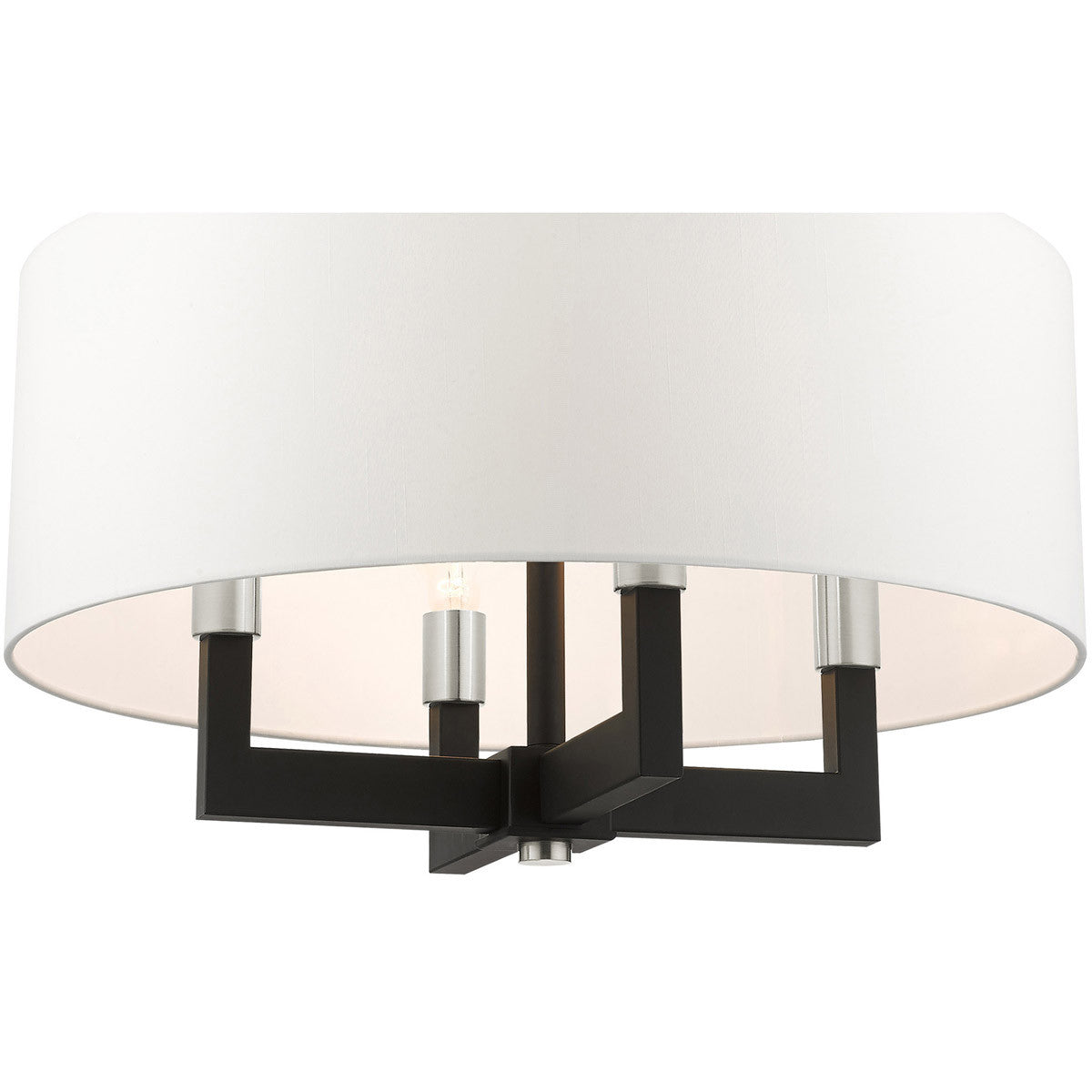 Black Four Light Dimmable Chandelier With Shades Default Title