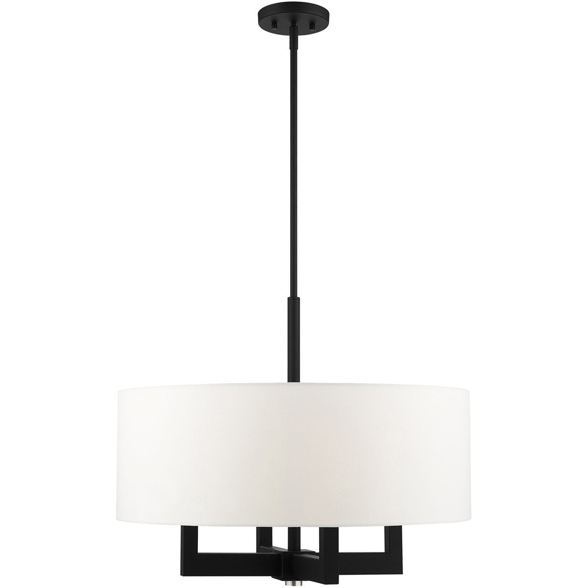 Black Four Light Dimmable Chandelier With Shades