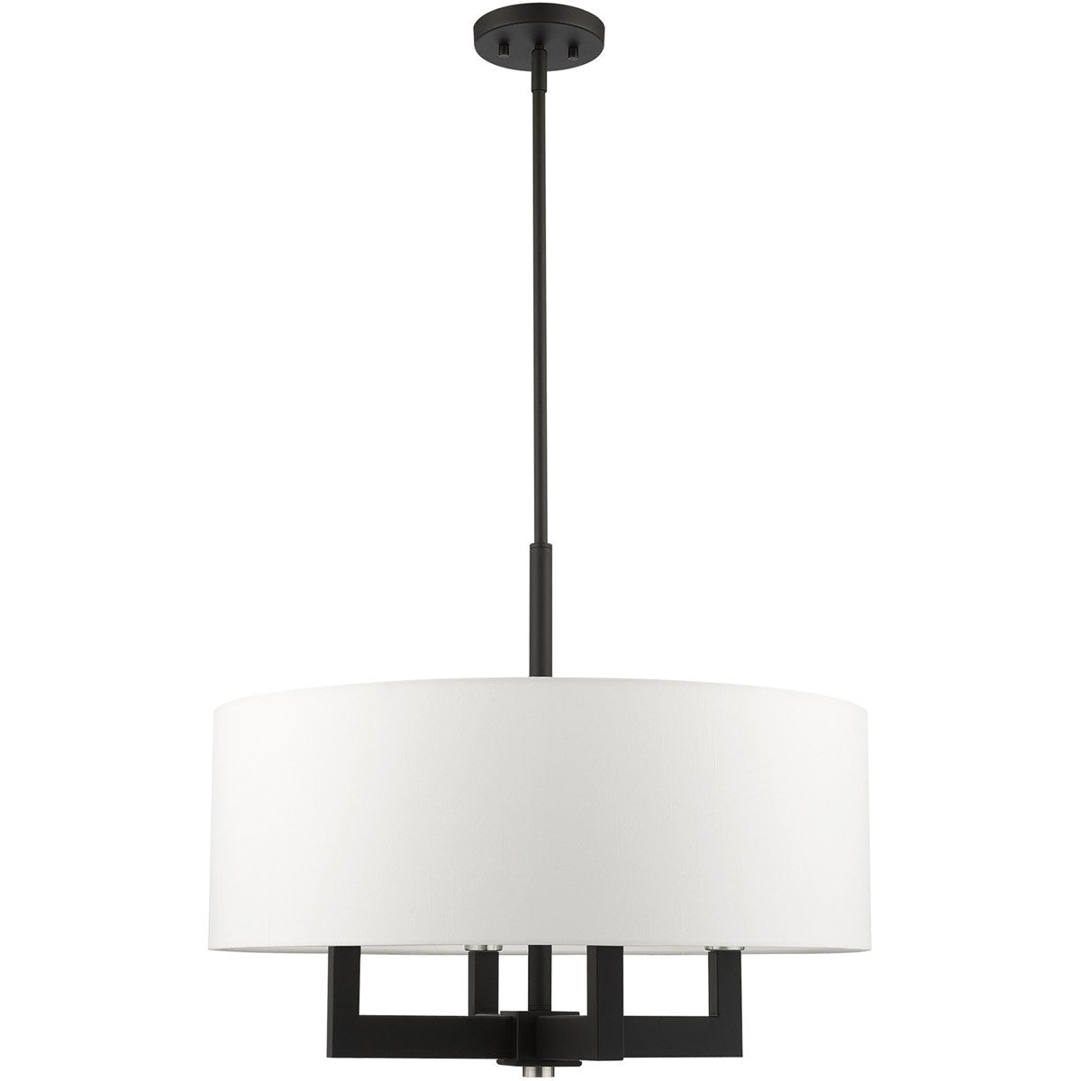 Black Four Light Dimmable Chandelier With Shades
