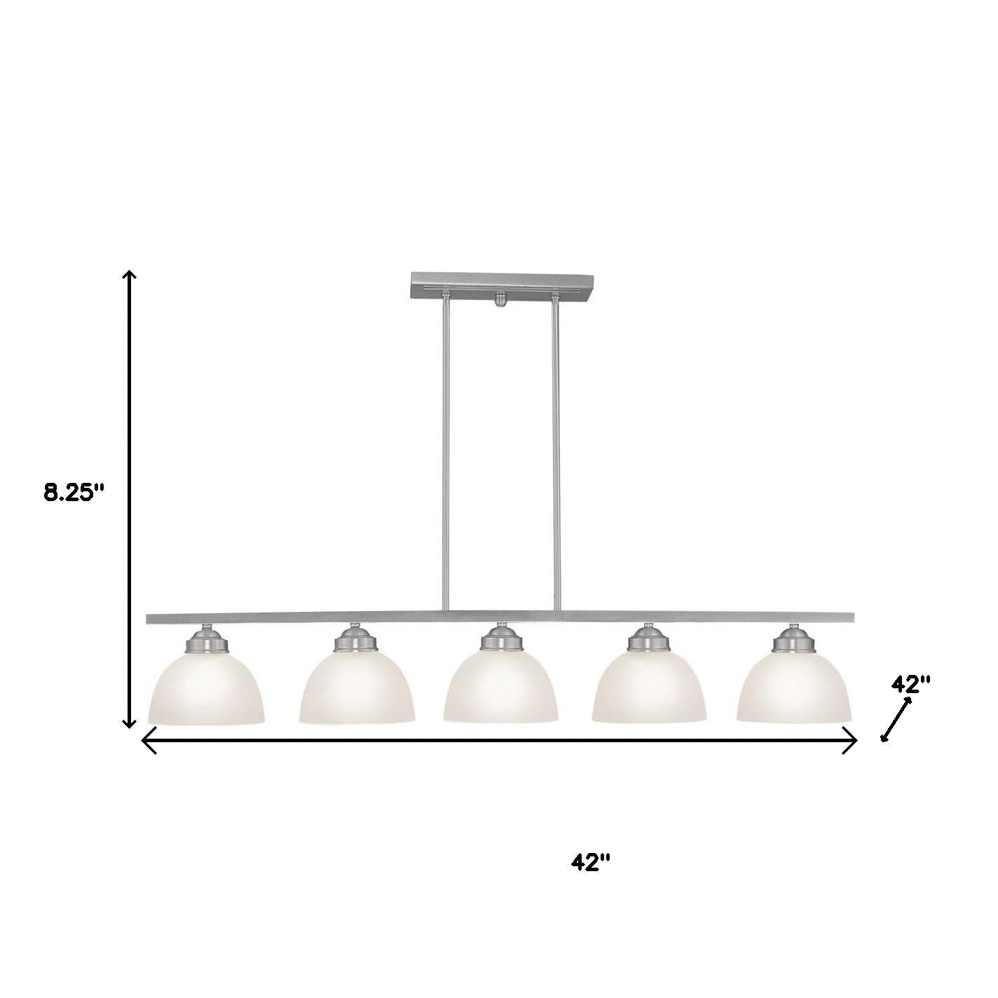 Five Light Dimmable Chandelier With Shades