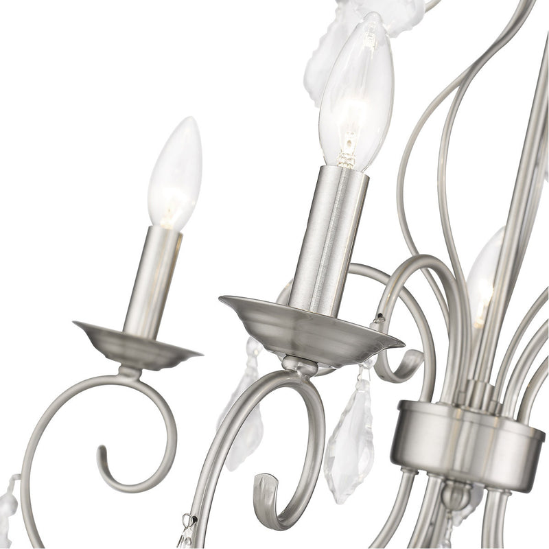 Five Light Dimmable Chandelier With Shades