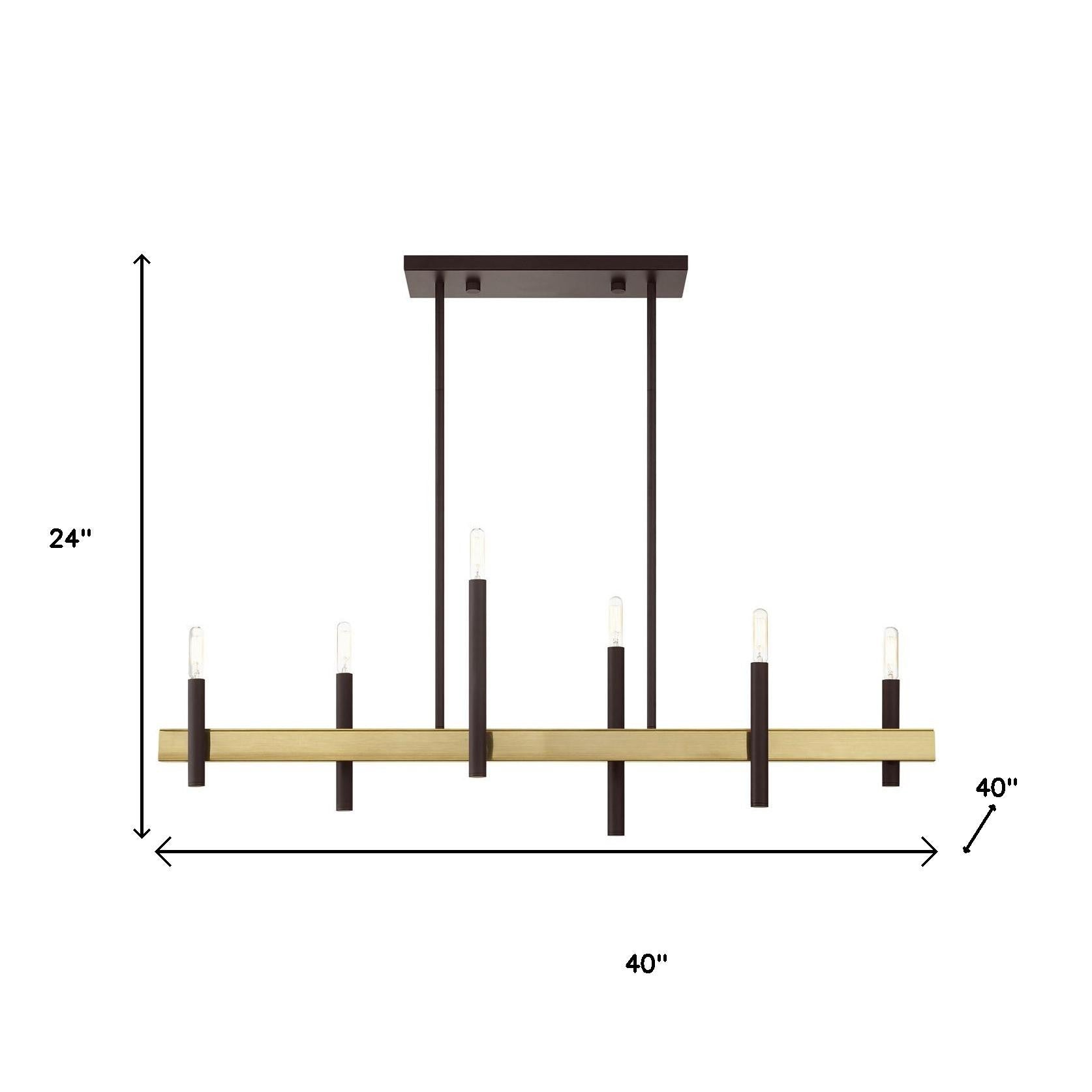 Six Light Dimmable Chandelier With Shades