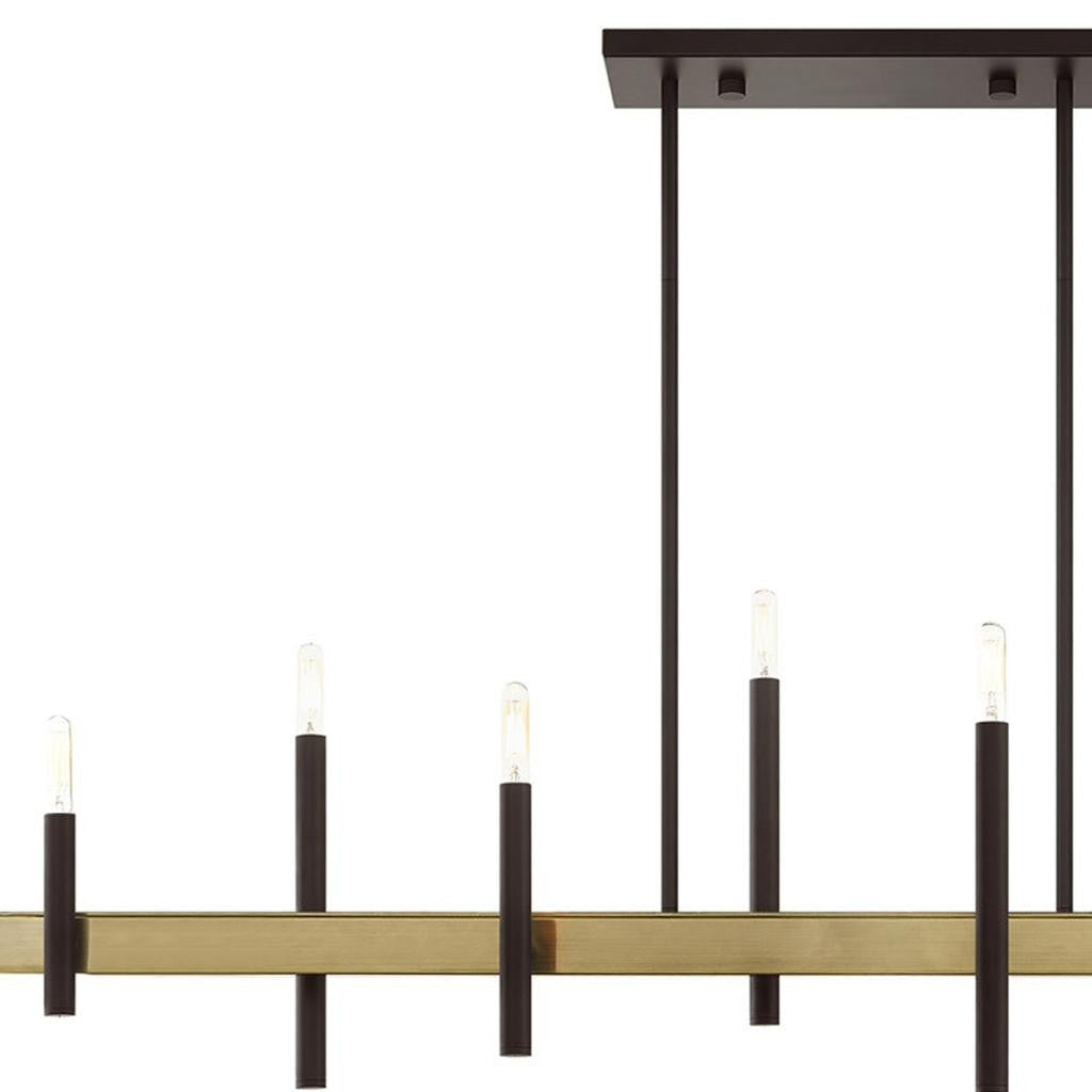 Eight Light Dimmable Chandelier With Shades