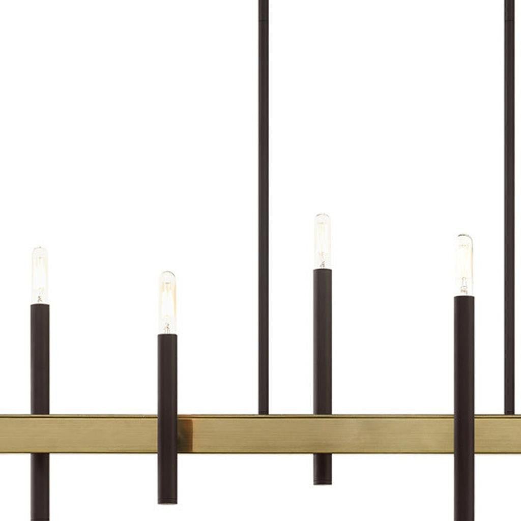 Eight Light Dimmable Chandelier With Shades