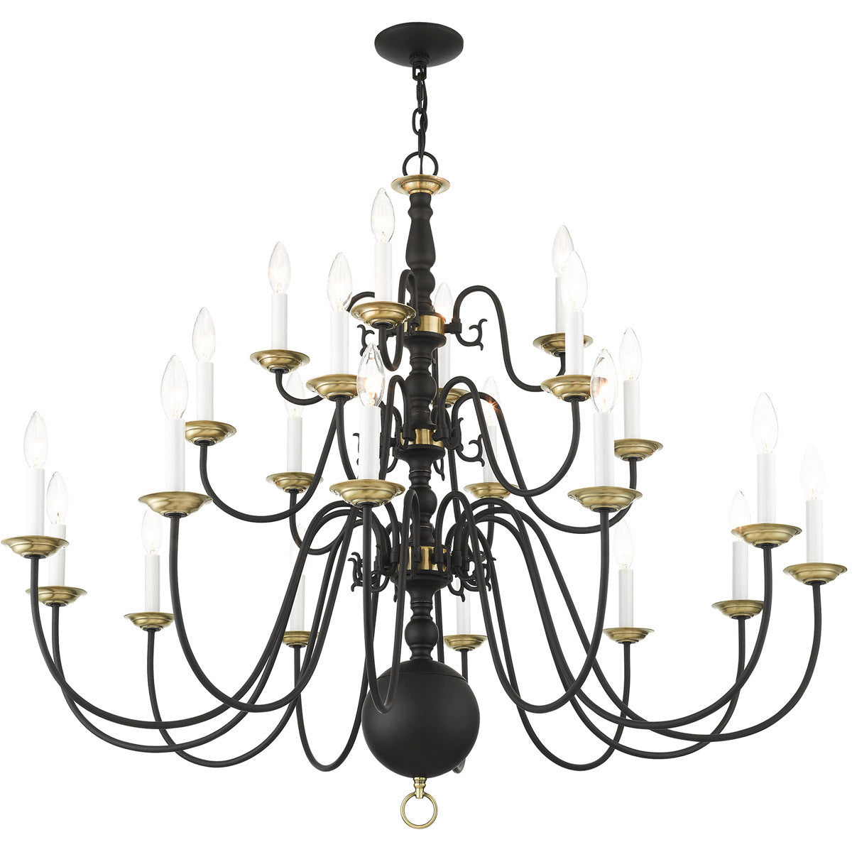 Black Multi Light Dimmable Chandelier With Shades