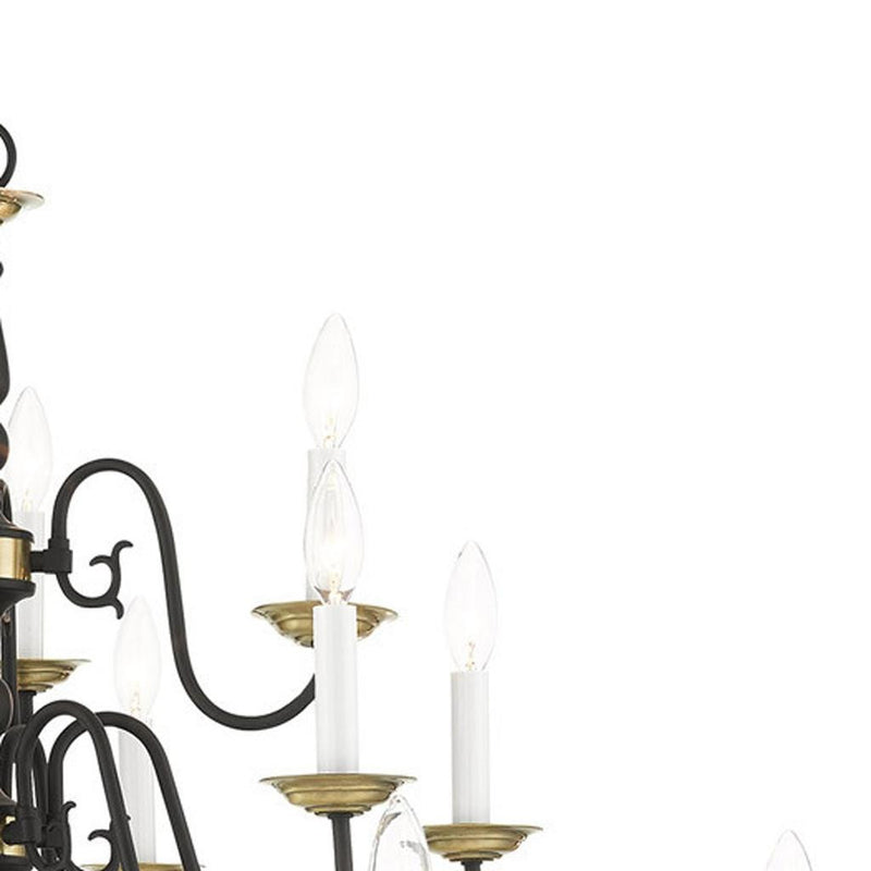 Black Multi Light Dimmable Chandelier With Shades