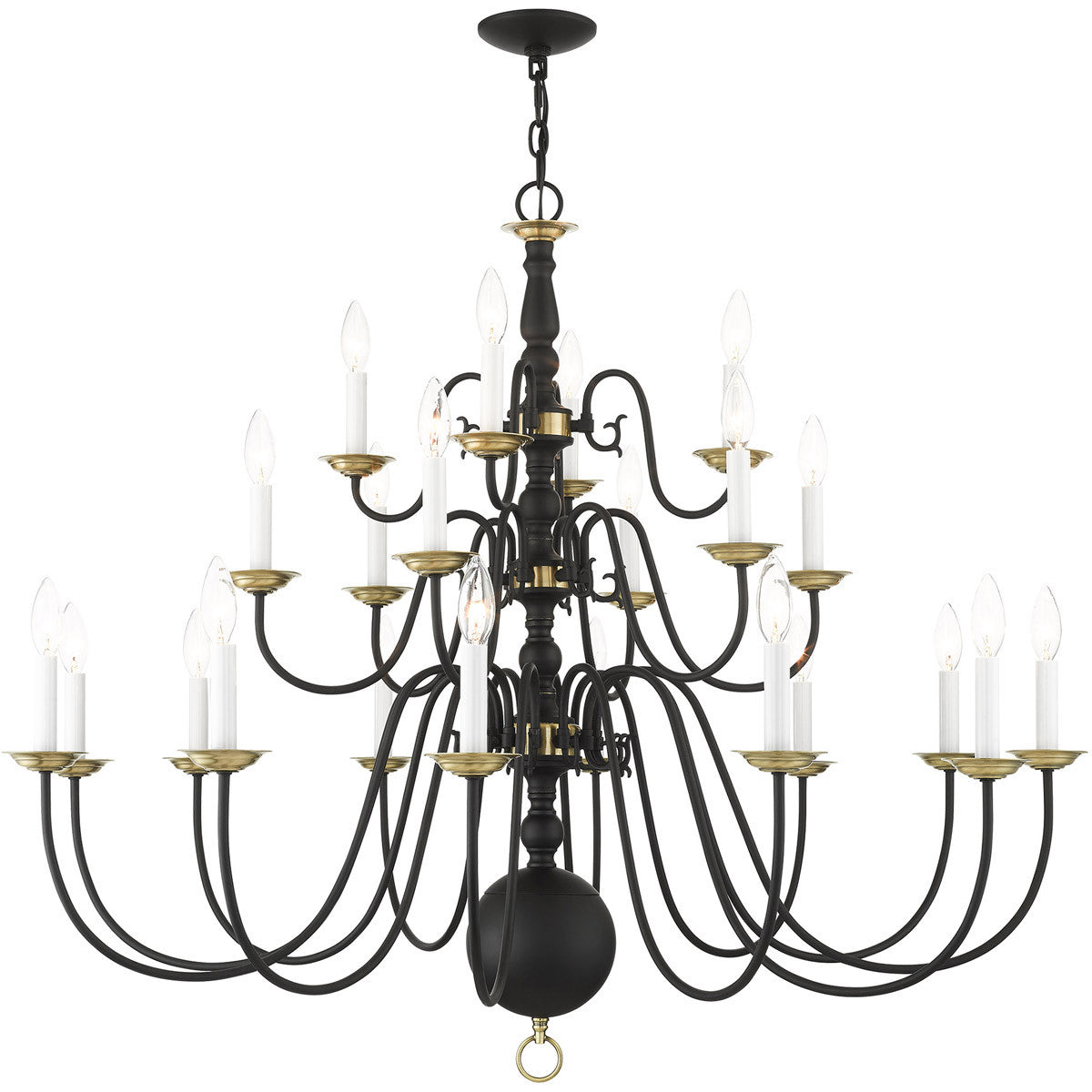 Black Multi Light Dimmable Chandelier With Shades