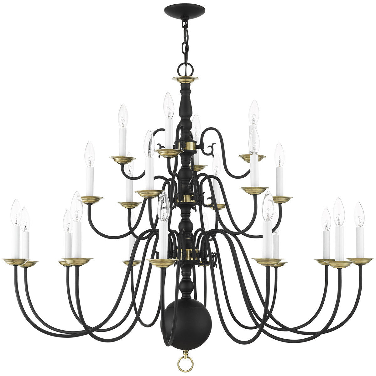 Black Multi Light Dimmable Chandelier With Shades