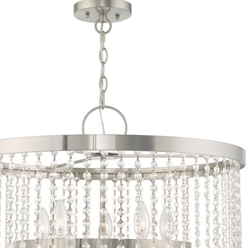 Five Light Dimmable Chandelier With Shades Default Title